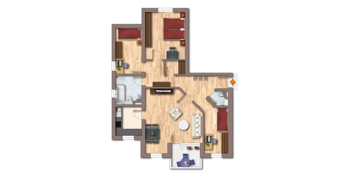 Etagenwohnung Weinheim - 4 Zimmer, 86 m&sup2;, 279.000&euro; | Angebot:26359122