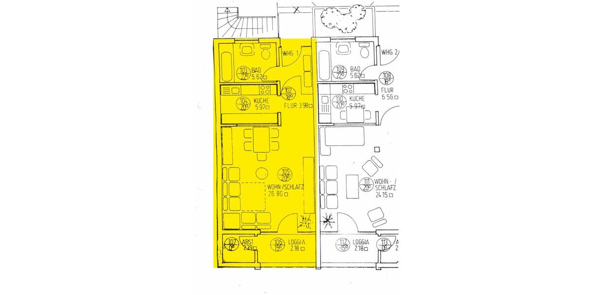 Erdgeschoßwohnung Offenbach am Main Bürgel - 1 Zimmer, 50 m&sup2;, 249.000&euro; | Angebot:25948312
