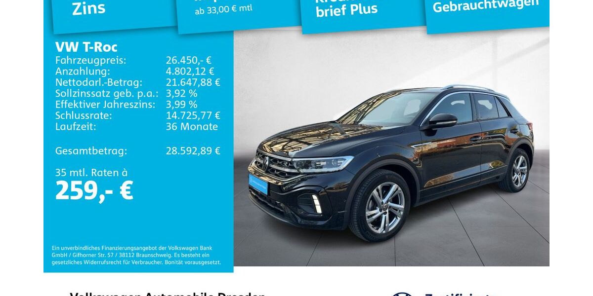 VW T-Roc 60.683 km 25.990 € Dresden 01067