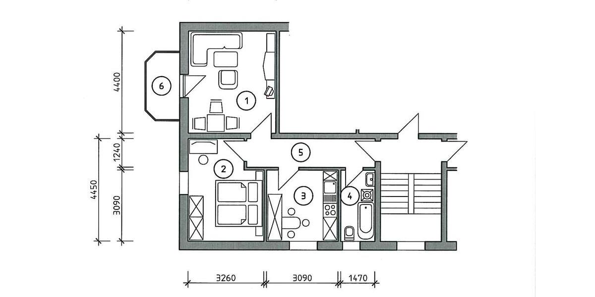 2-Raumwohnung mit Balkon und Einbauküche 2 zimmer