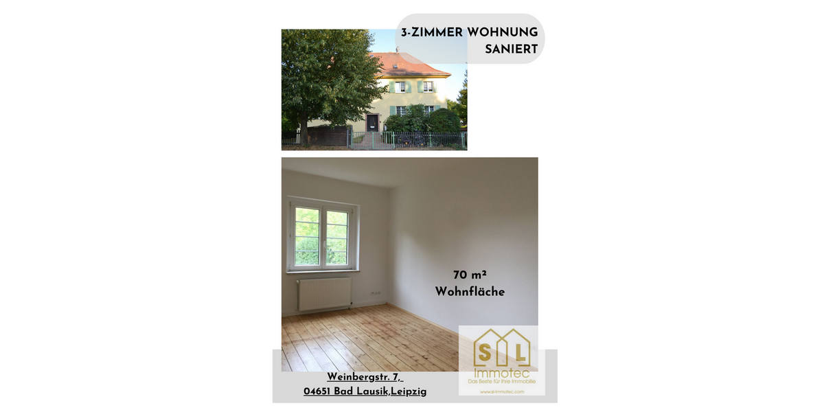 Etagenwohnung Bad Lausick Etzoldshain - 3 Zimmer, 70 m&sup2;, 595&euro; | Angebot:26463827