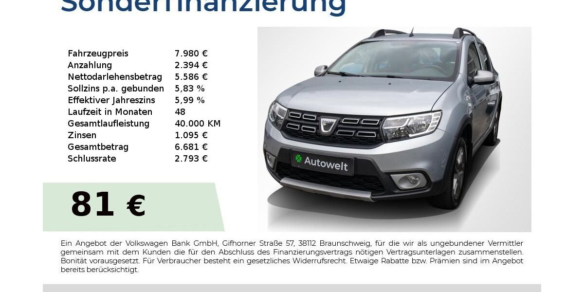 Dacia Sandero 121.000 km 7.980 &euro; Nürnberg 90431