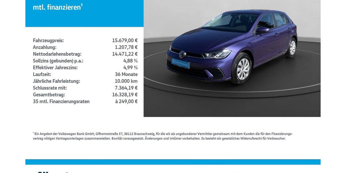 VW Polo 53.922 km 14.849 &euro; Mühlhausen/Thüringen 99974