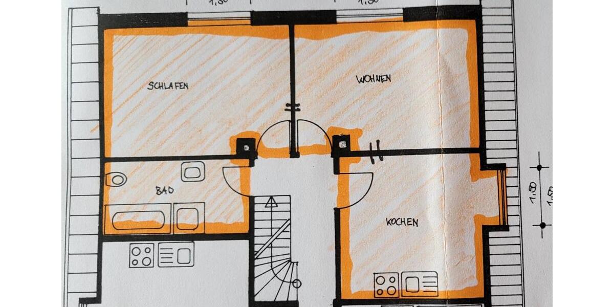Etagenwohnung Bielefeld Schildesche - 2 Zimmer, 50 m&sup2;, 465&euro; | Angebot:26415591
