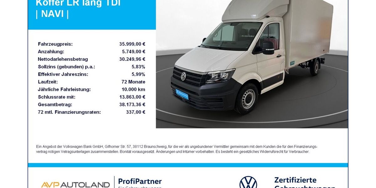 VW Crafter 37.047 km 35.999 &euro; Plattling 94447