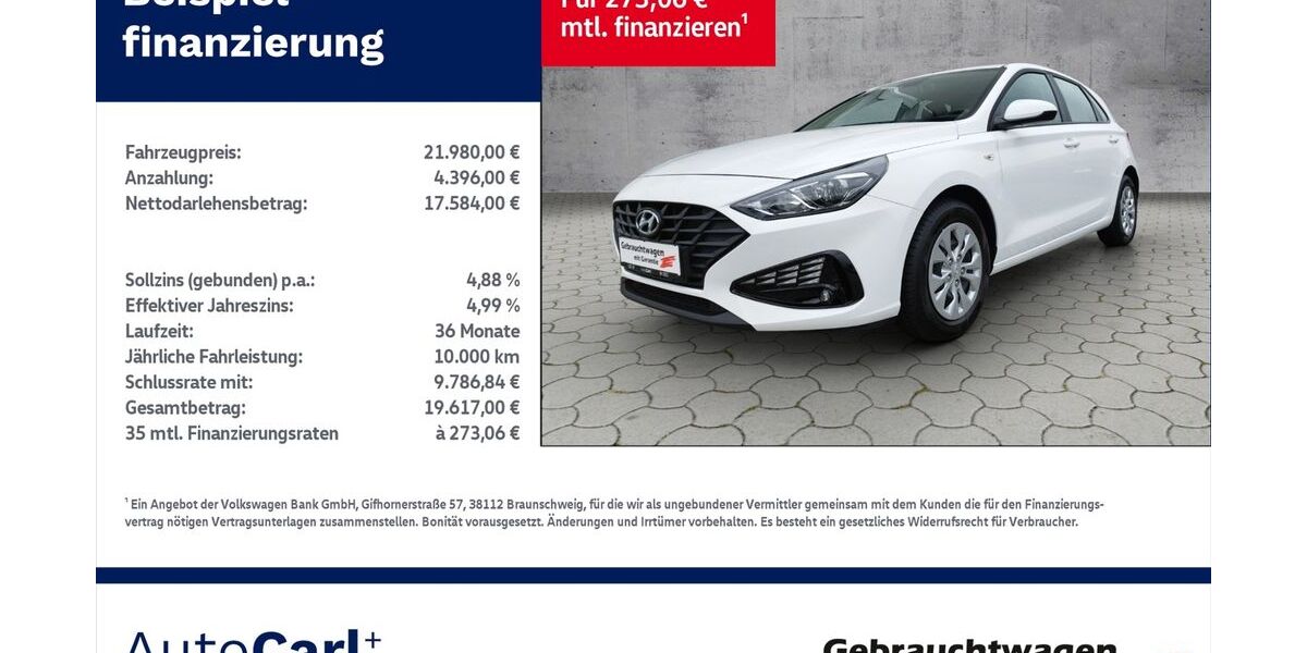 Hyundai i30 10.800 km 19.980 € Plauen 08527