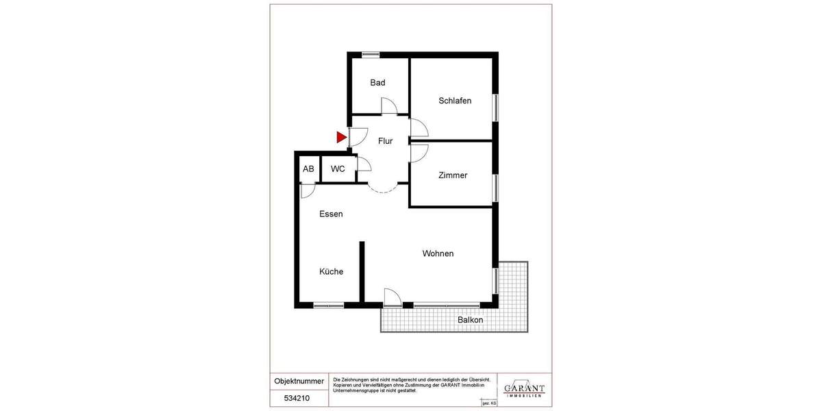 Etagenwohnung Karlsruhe Grünwinkel - 3 Zimmer, 73 m&sup2;, 285.000&euro; | Angebot:25940764