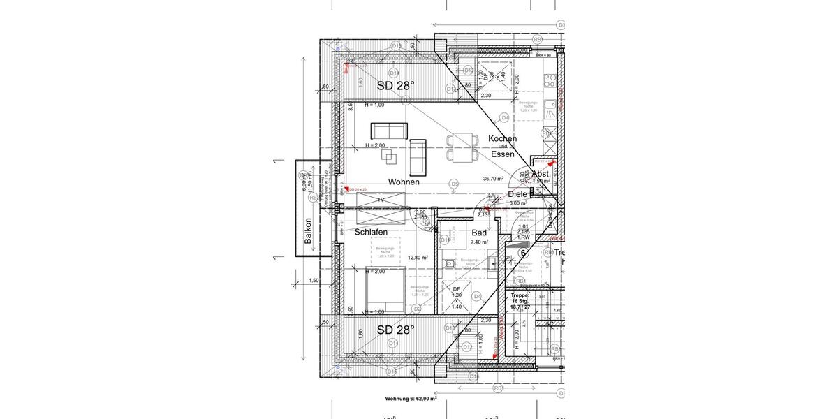 Dachgeschoßwohnung Herzebrock-Clarholz Clarholz - 2 Zimmer, 63 m&sup2;, 820&euro; | Angebot:26254942
