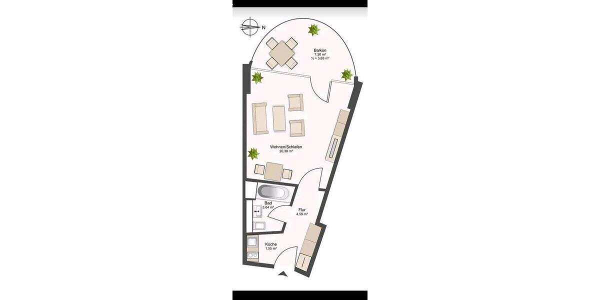 KNIPFER`S IMMOBILIENSCHÄTZE - Renovierungsbedürftiges Apartment im Hotelturm zum Kauf 1 zimmer