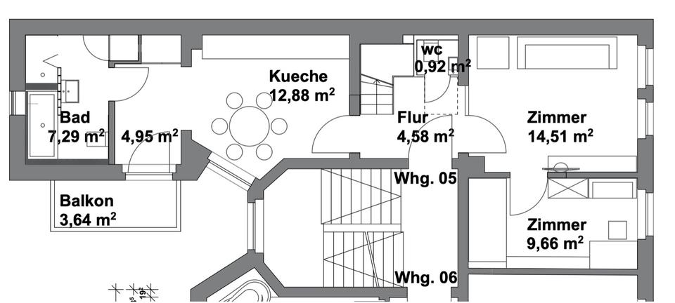 2-geschossige Wohnung mit Balkon im Östlichen Ringgebiet 5 zimmer