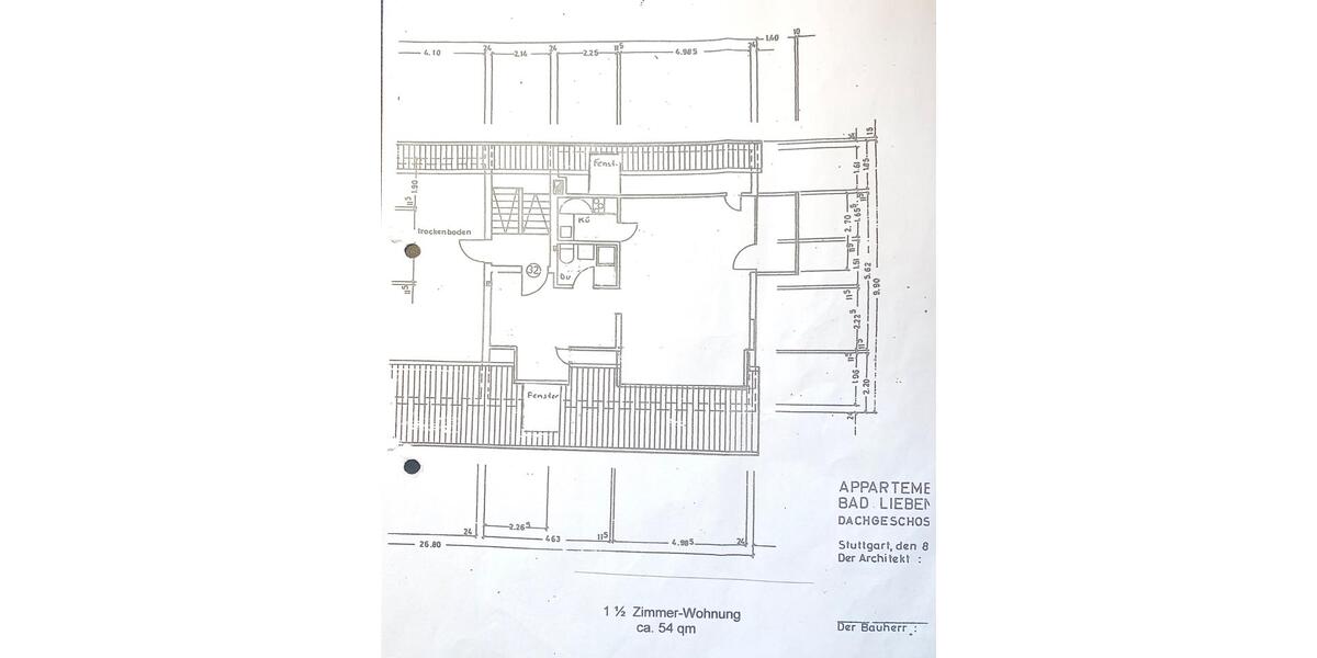 Dachgeschoßwohnung Bad Liebenzell - 1.5 Zimmer, 54 m&sup2;, 115.000&euro; | Angebot:26942472