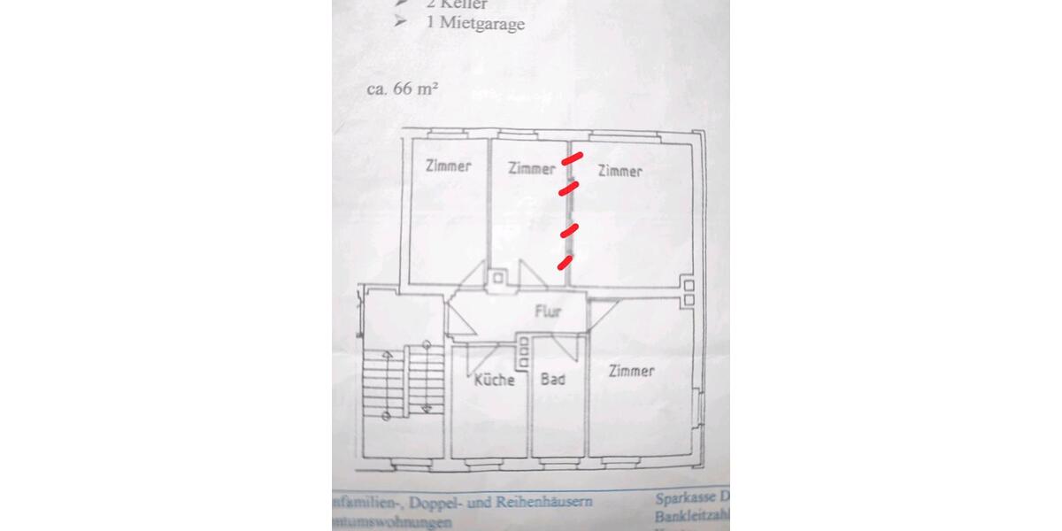 Etagenwohnung Delitzsch - 3 Zimmer, 66 m&sup2;, 85.000&euro; | Angebot:25806083
