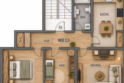 Wohnung Chemnitz Hilbersdorf - 3 Zimmer, 56 m&sup2;, 61.600&euro; | Angebot:27083996