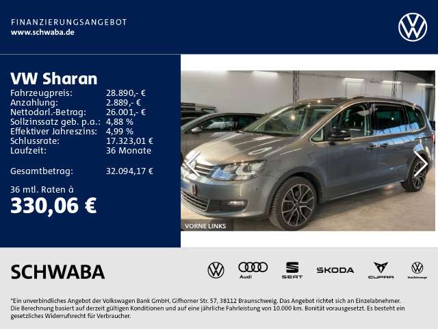 VW Sharan 65.300 km 28.890 &euro; Gersthofen 86368