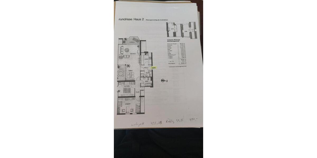 Dachgeschoßwohnung Hanau Großauheim - 3 Zimmer, 94 m&sup2;, 260.000&euro; | Angebot:26814434