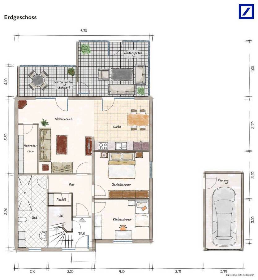 Komfortables Wohnen auf einer Ebene: Gartenoase inklusive ! 3 zimmer