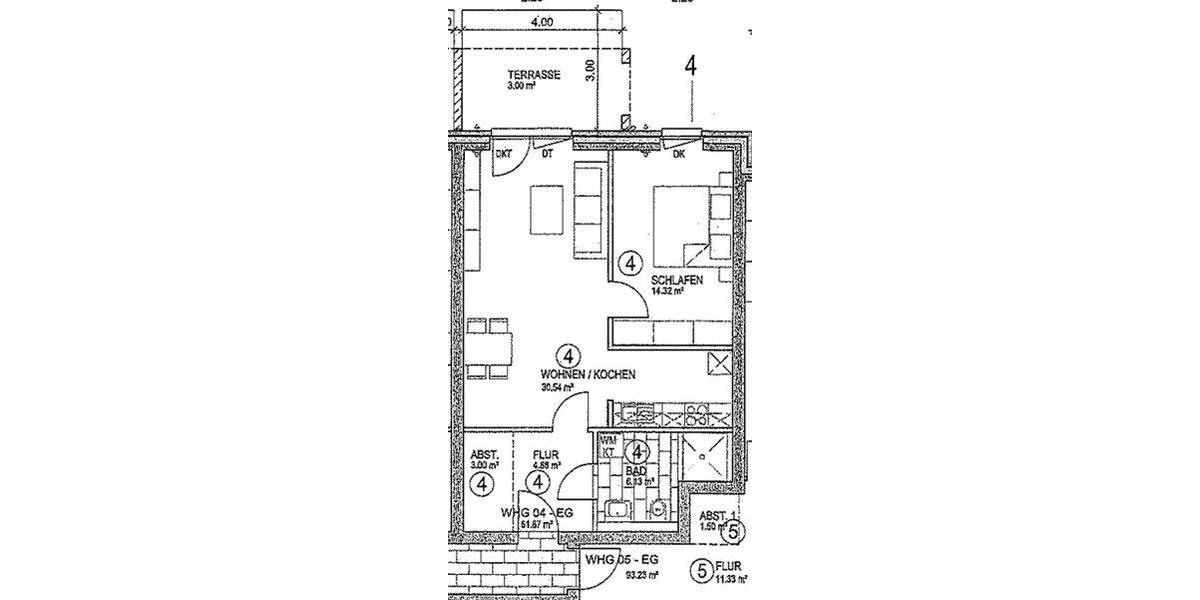 Erdgeschoßwohnung Zeven - 2 Zimmer, 62 m&sup2;, 725&euro; | Angebot:26296826