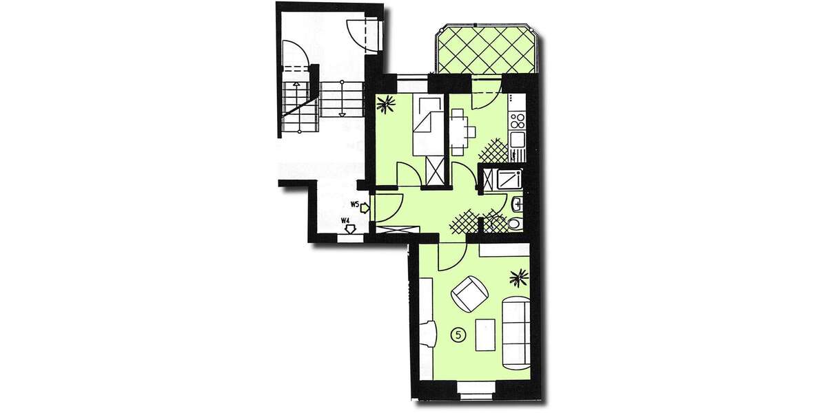 Etagenwohnung Zwickau Marienthal - 1 Zimmer, 37 m&sup2;, 38.000&euro; | Angebot:23982833