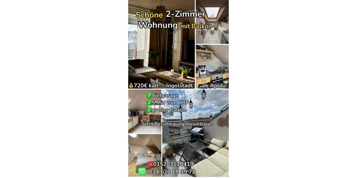 Dachgeschoßwohnung Ingolstadt Münchener Straße - 1 Zimmer, 64 m&sup2;, 720&euro; | Angebot:25414100