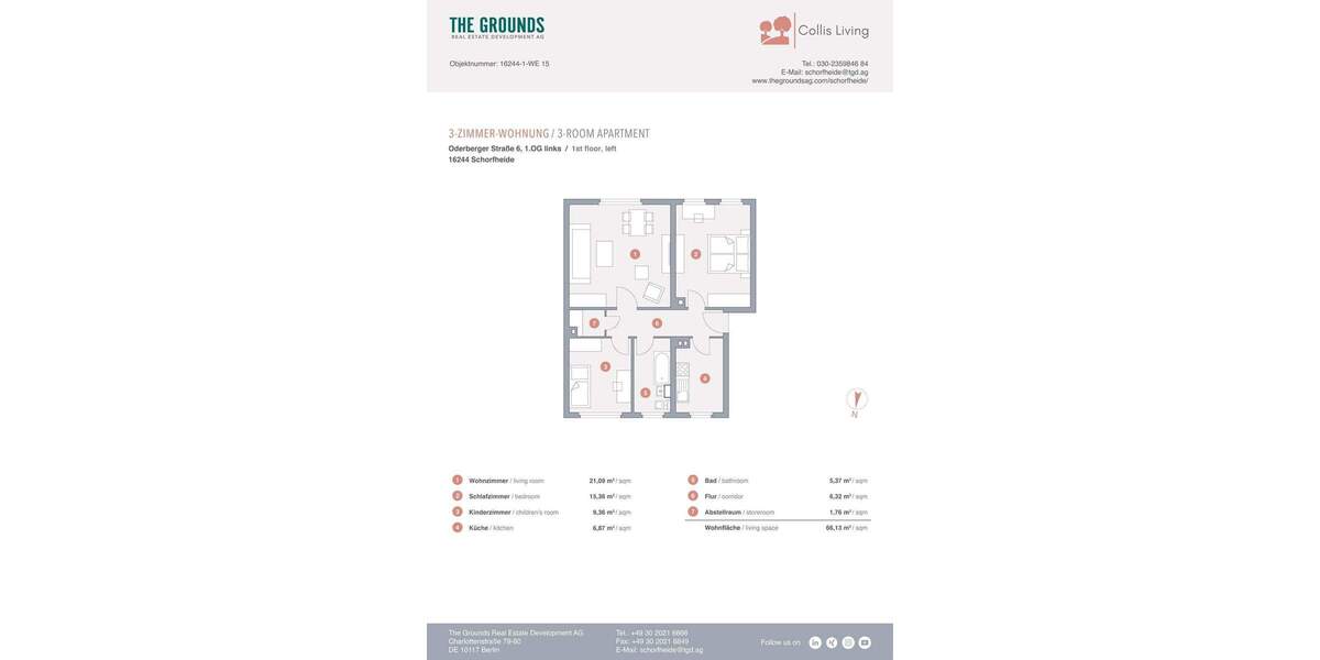 Etagenwohnung Schorfheide Lichterfelde - 3 Zimmer, 66 m&sup2;, 160.000&euro; | Angebot:25782170