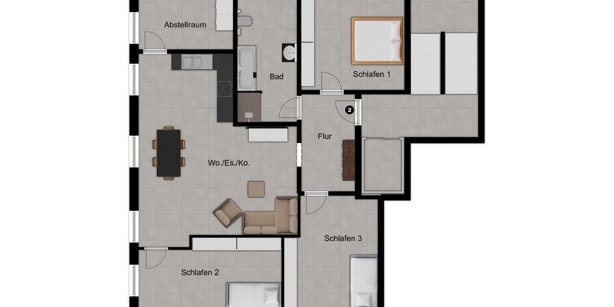 Etagenwohnung Vöhringen - 4 Zimmer, 95 m&sup2;, 339.000&euro; | Angebot:26165643