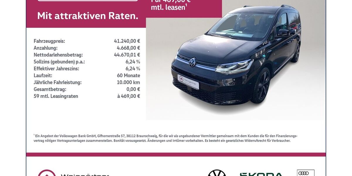 VW Caddy 3.400 km 39.830 &euro; Miesbach 83714
