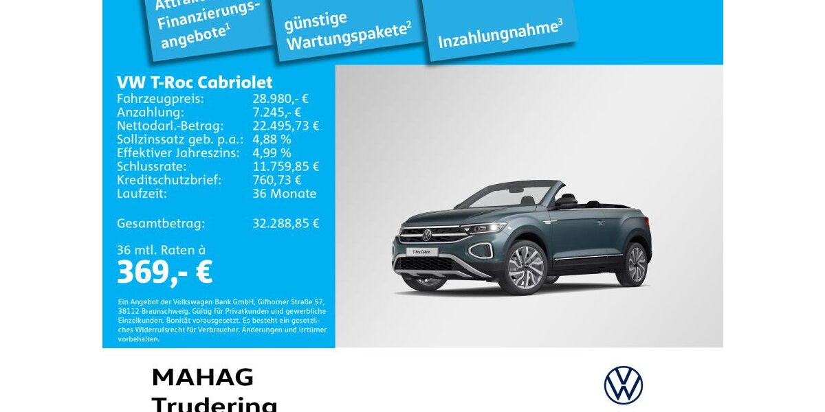 VW T-Roc 34.698 km 28.980 &euro; München 81825