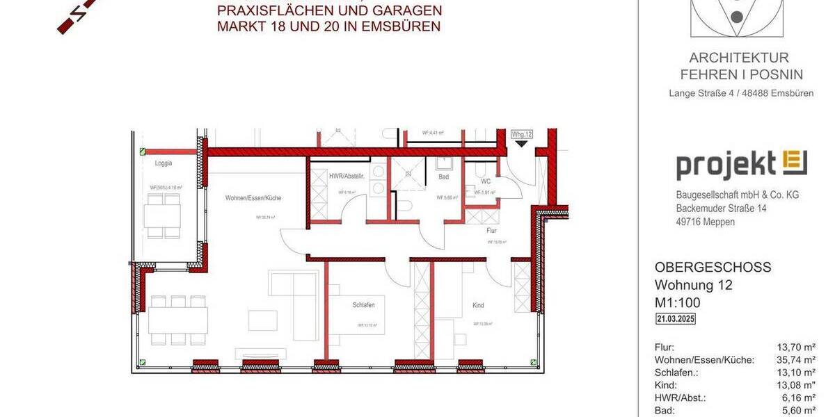 Etagenwohnung Emsbüren - 3 Zimmer, 93 m&sup2;, 399.500&euro; | Angebot:25775734