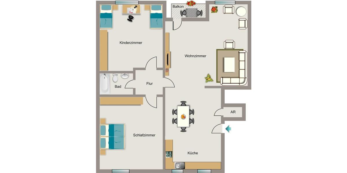 Erdgeschoßwohnung Marl Alt-Marl - 3.5 Zimmer, 68 m&sup2;, 611&euro; | Angebot:24656141