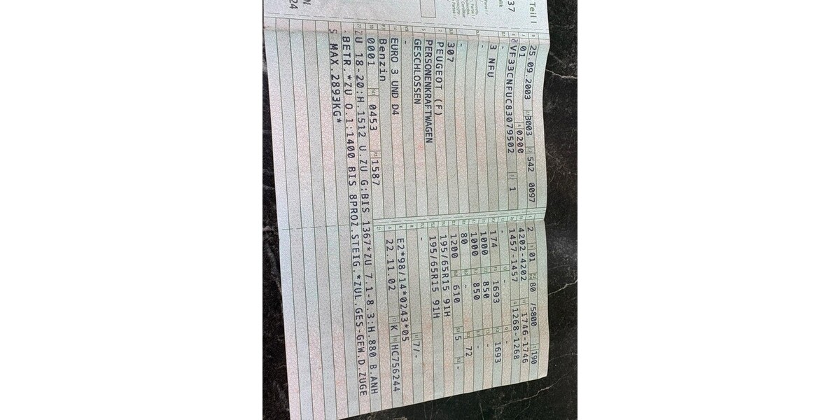 Peugeot 307 129.084 km 2.700 &euro; Heidesee 15754