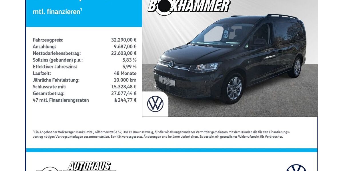 VW Caddy Maxi 38.331 km 32.290 &euro; Bad Aibling 83043