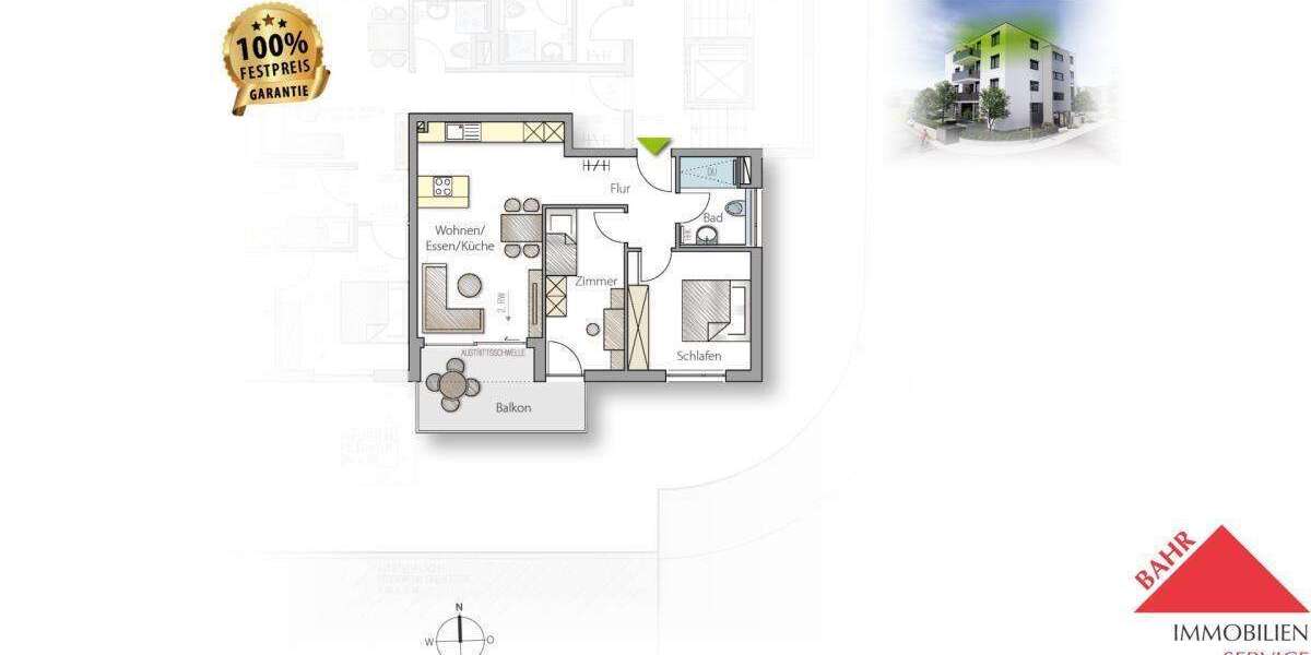 Etagenwohnung Holzgerlingen - 3 Zimmer, 64 m&sup2;, 425.000&euro; | Angebot:25065227