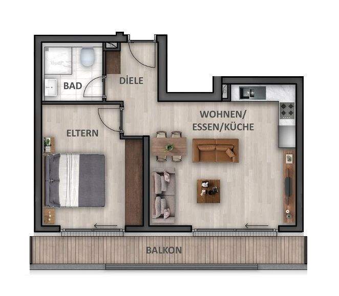 Etagenwohnung Heilbronn / Neckargartach Neckargartach - 2 Zimmer, 49 m&sup2;, 305.900&euro; | Angebot:25779283