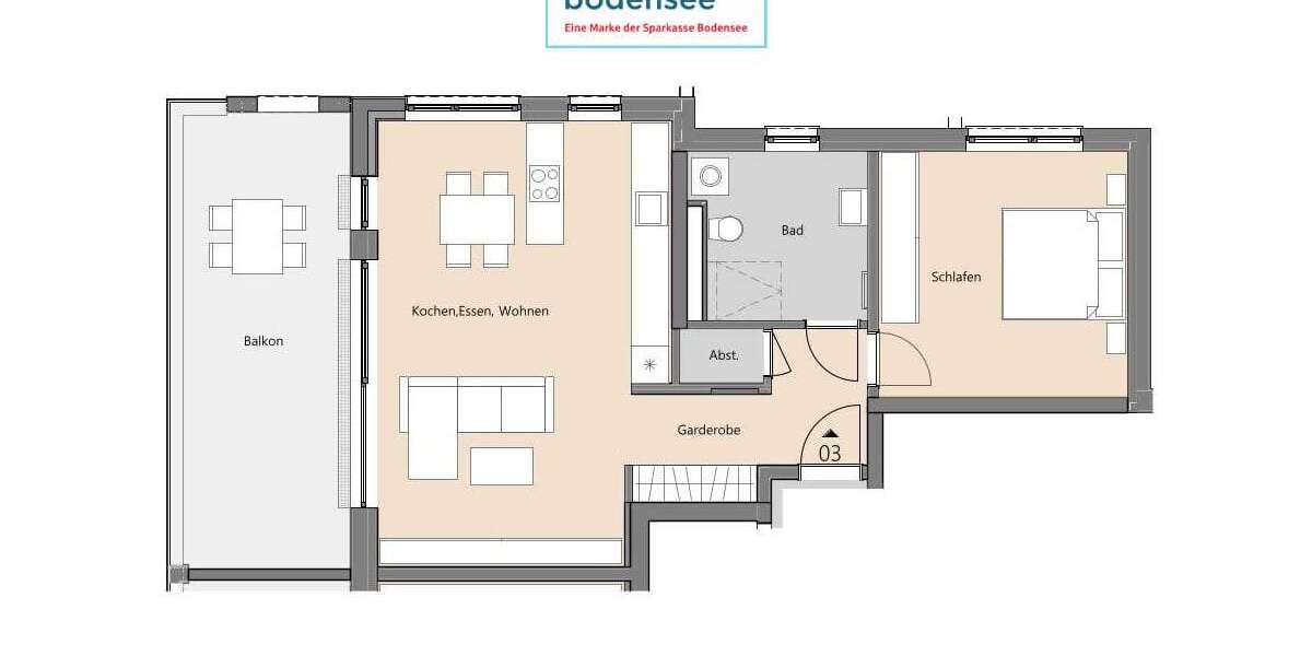 Etagenwohnung Tettnang - 2 Zimmer, 75 m&sup2;, 625.000&euro; | Angebot:25201022