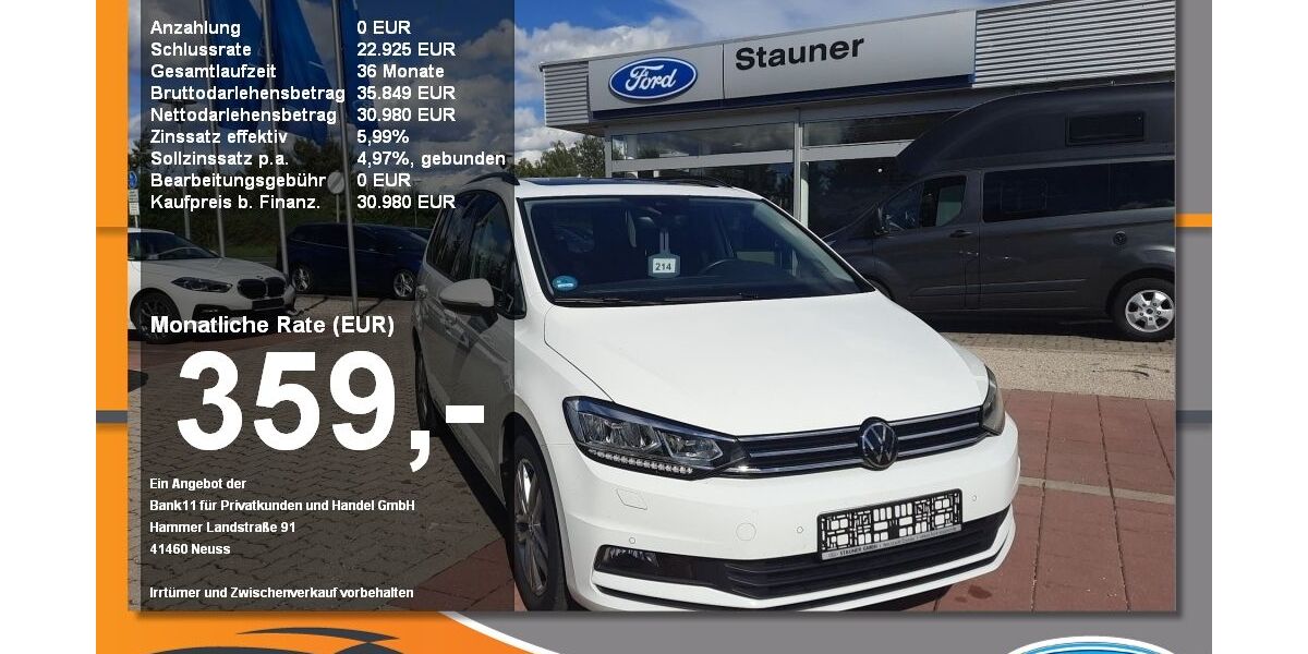 VW Touran 29.990 km 29.980 &euro; Neustadt / Donau 93333