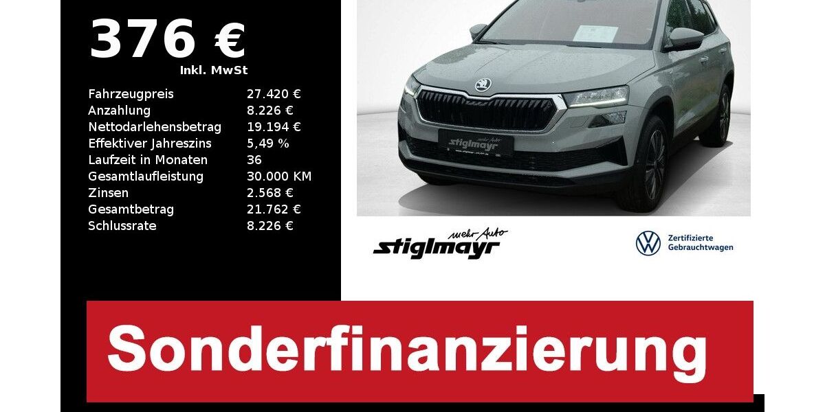 Skoda Karoq 43.188 km 26.970 &euro; Pfaffenhofen/Ilm 85276