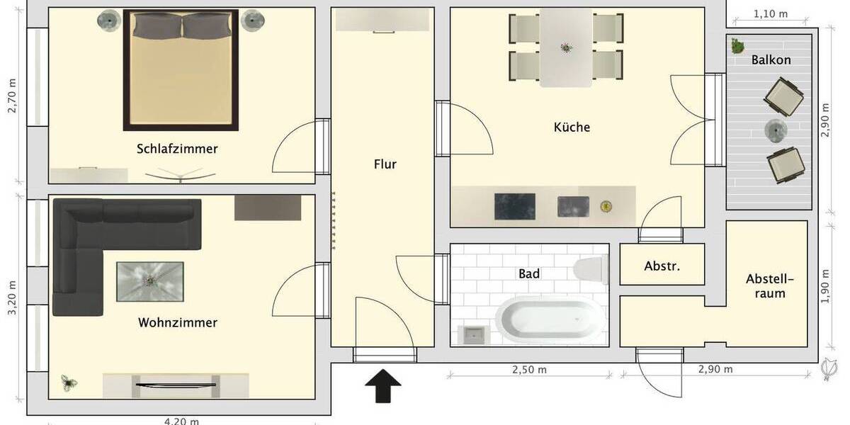 Etagenwohnung Wilhelmshaven Heppens - 2 Zimmer, 57 m&sup2;, 95.000&euro; | Angebot:26841464