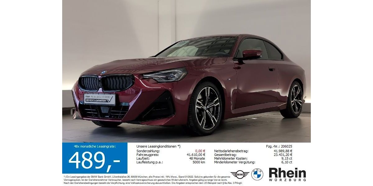 BMW 230 28.581 km 41.289 &euro; Würzburg 97076