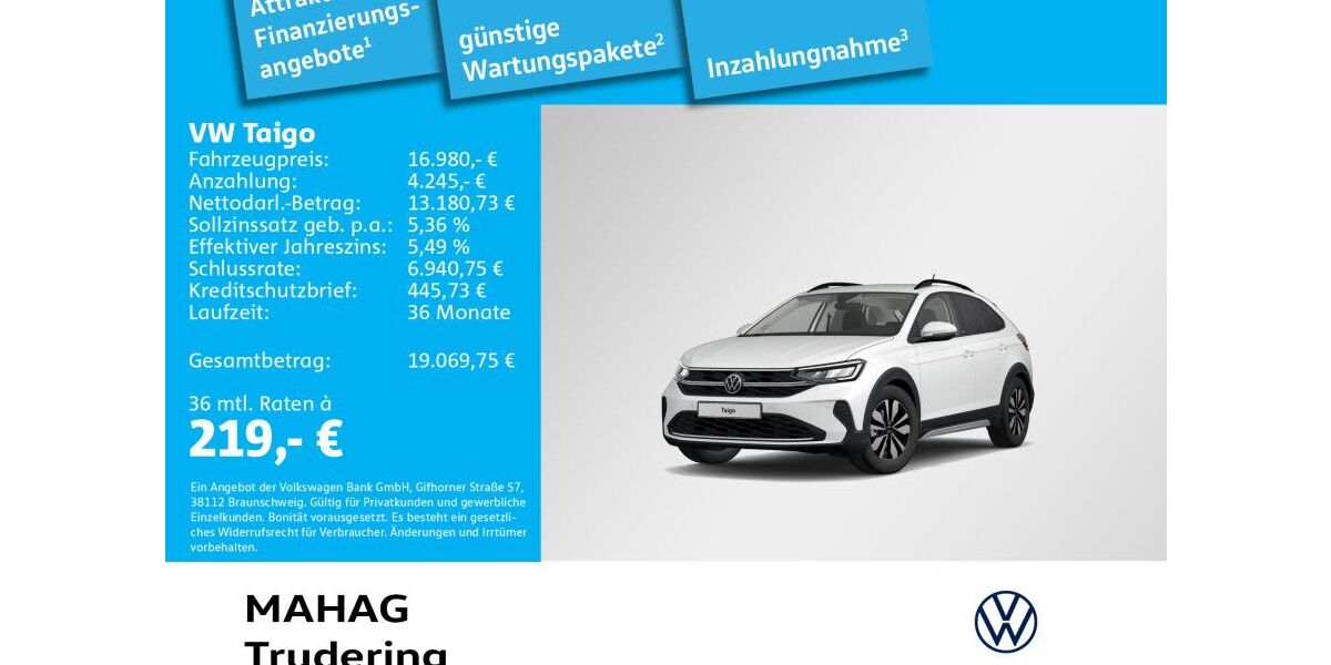 VW Taigo 47.674 km 16.980 &euro; München 81825