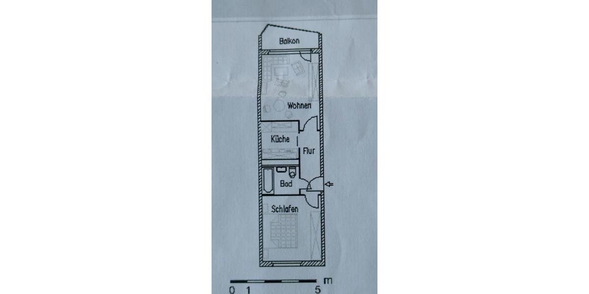 Etagenwohnung Eisenach - 2 Zimmer, 44 m&sup2;, 425&euro; | Angebot:26327526