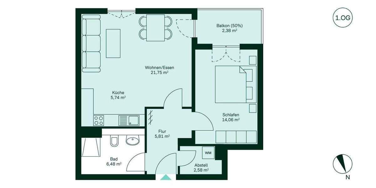 Etagenwohnung Hoppegarten Dahlwitz-Hoppegarten - 2 Zimmer, 58 m&sup2;, 297.900&euro; | Angebot:25957400