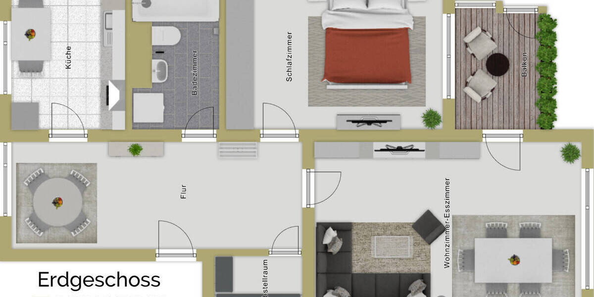 Etagenwohnung Aulendorf - 2 Zimmer, 62 m&sup2;, 149.000&euro; | Angebot:26159843