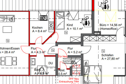 Wohnung Reken - 4 Zimmer, 104 m&sup2;, 870&euro; | Angebot:24943725