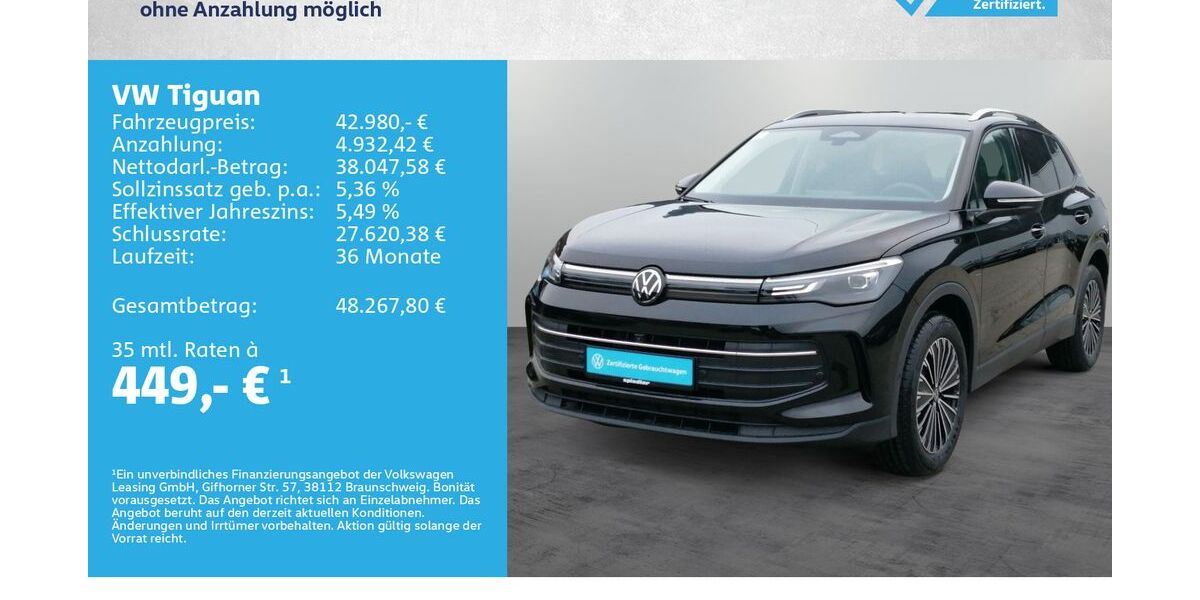 VW Tiguan 7.500 km 42.980 &euro; Kreuzwertheim 97892
