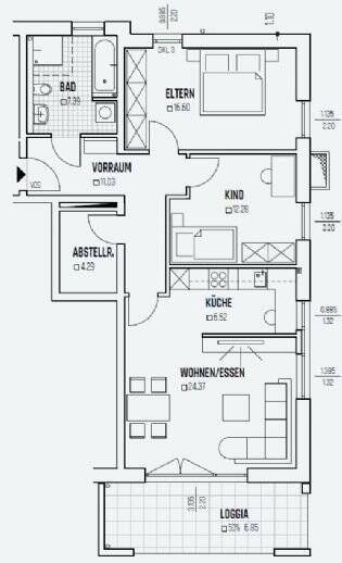 Terrassenwohnung Plattling Höhenrain - 3 Zimmer, 89 m&sup2;, 414.500&euro; | Angebot:25680339