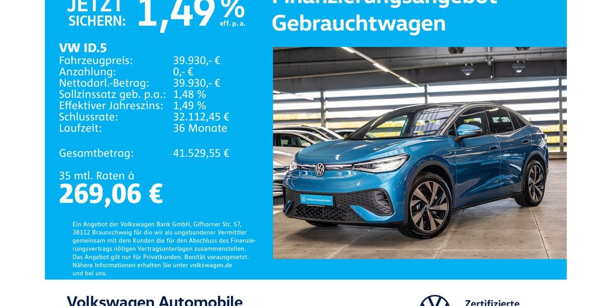 VW ID.5 8.351 km 39.430 € Stuttgart-Feuerbach 70469