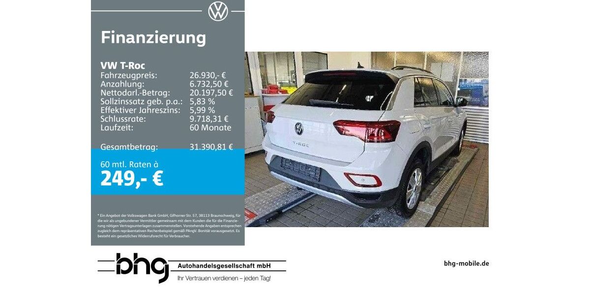 VW T-Roc 36.734 km 26.930 &euro; Mössingen 72116