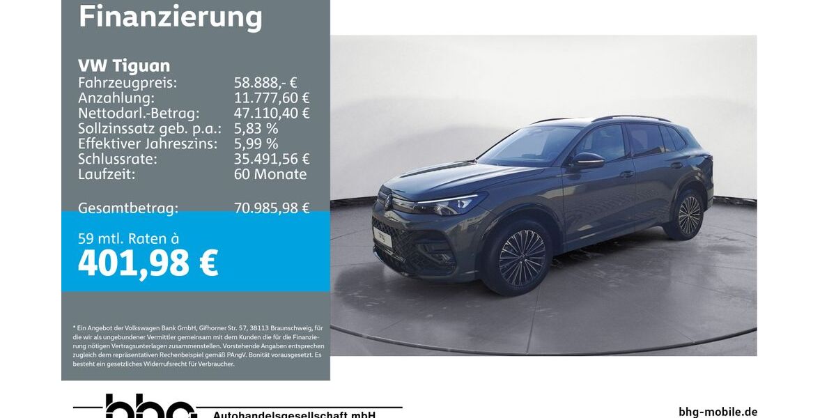 VW Tiguan 5.566 km 58.888 &euro; Ettlingen 76275