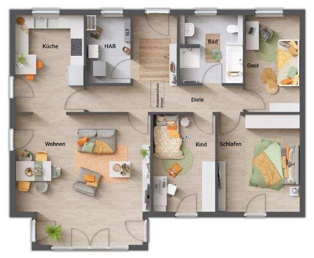 Bungalow Güstrow Primerburg - 4 Zimmer, 108 m&sup2;, 223.890&euro; | Angebot:26858902