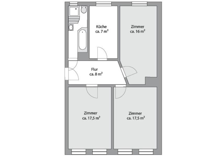 Dachgeschoßwohnung Halle (Saale) Damaschkestraße - 3 Zimmer, 72 m&sup2;, 573&euro; | Angebot:26190606